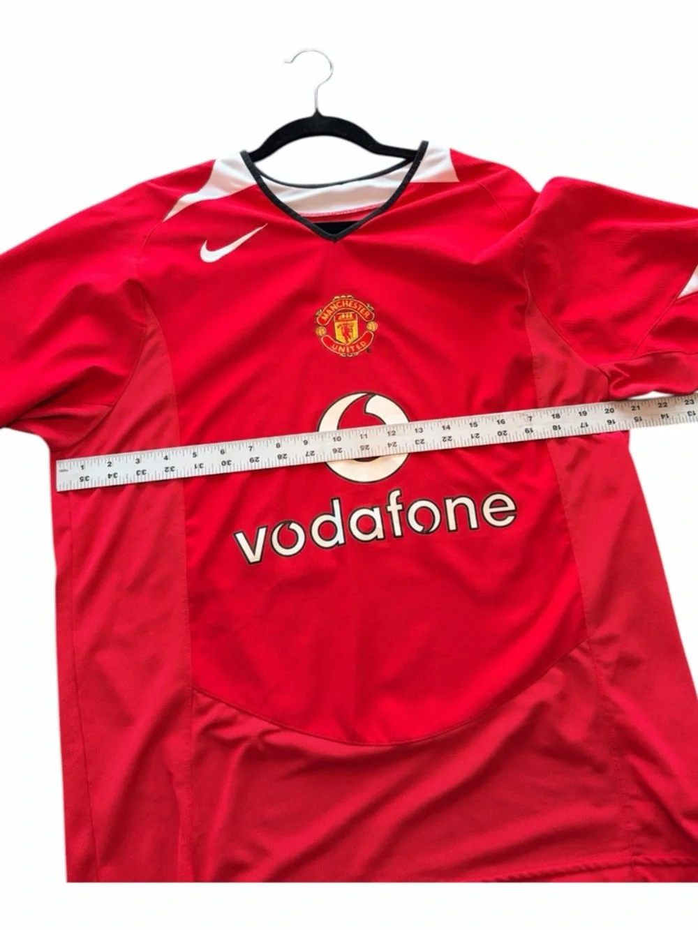 Nike‎ Manchester United Vodafone Jersey Red Soccer Shirt Mens L 2005 Era